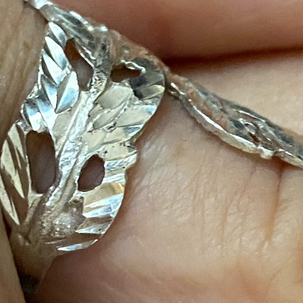 Sterling Silver Feather Bypass Ring 7 - Picture 10 of 11